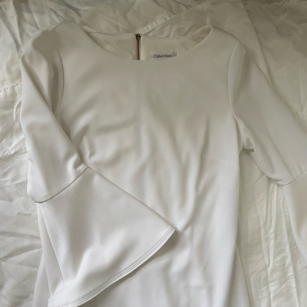 🚨 PRICE DROP 🚨 White Calvin Klein bodycon cocktail midi dress - Picture 5 of 8